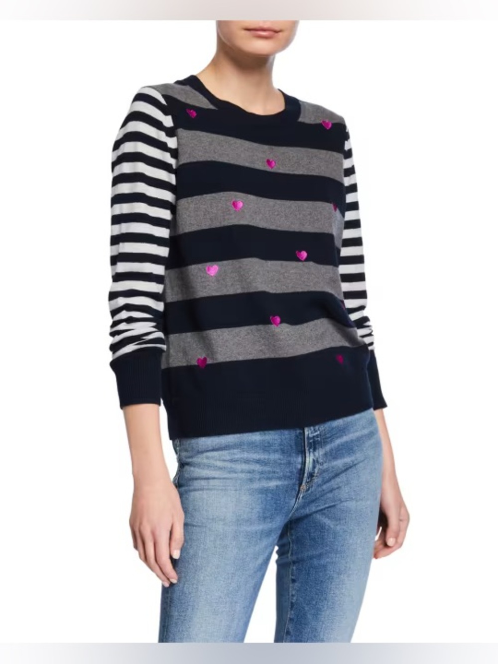 Lisa Todd Skip A Beat Multi-Stripe Cotton/cashmere sweater size medium